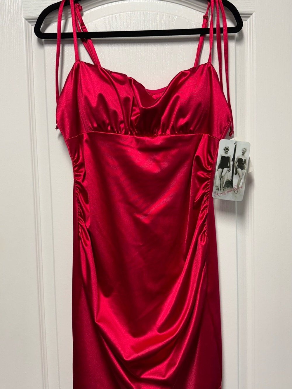 NWT Luxurious Red Satin Slip Dress - Honey & Rosie
